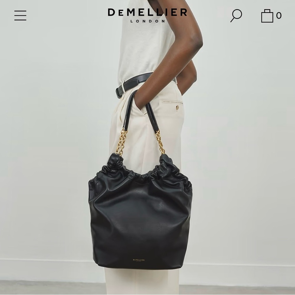DeMellier Black Shoulder Bag with Gold Chain - Picture 9 of 9